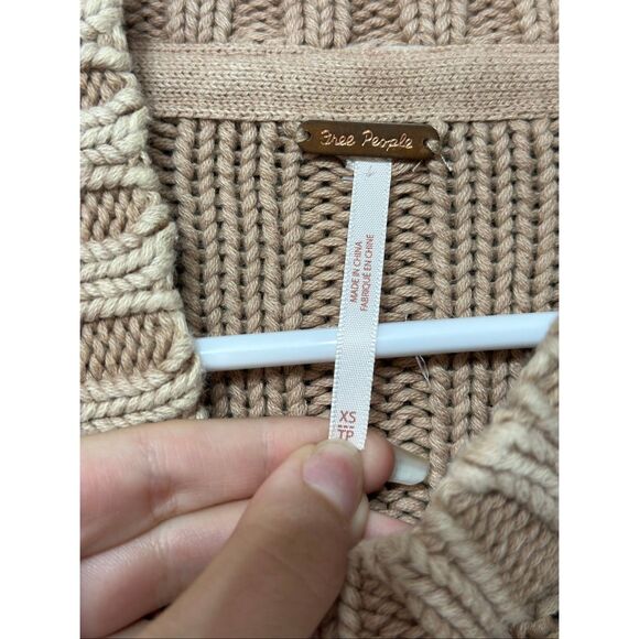 NWOT Free People Chunky Cable Knit Sweatheart Sweater Women's XS - Picture 4 of 10